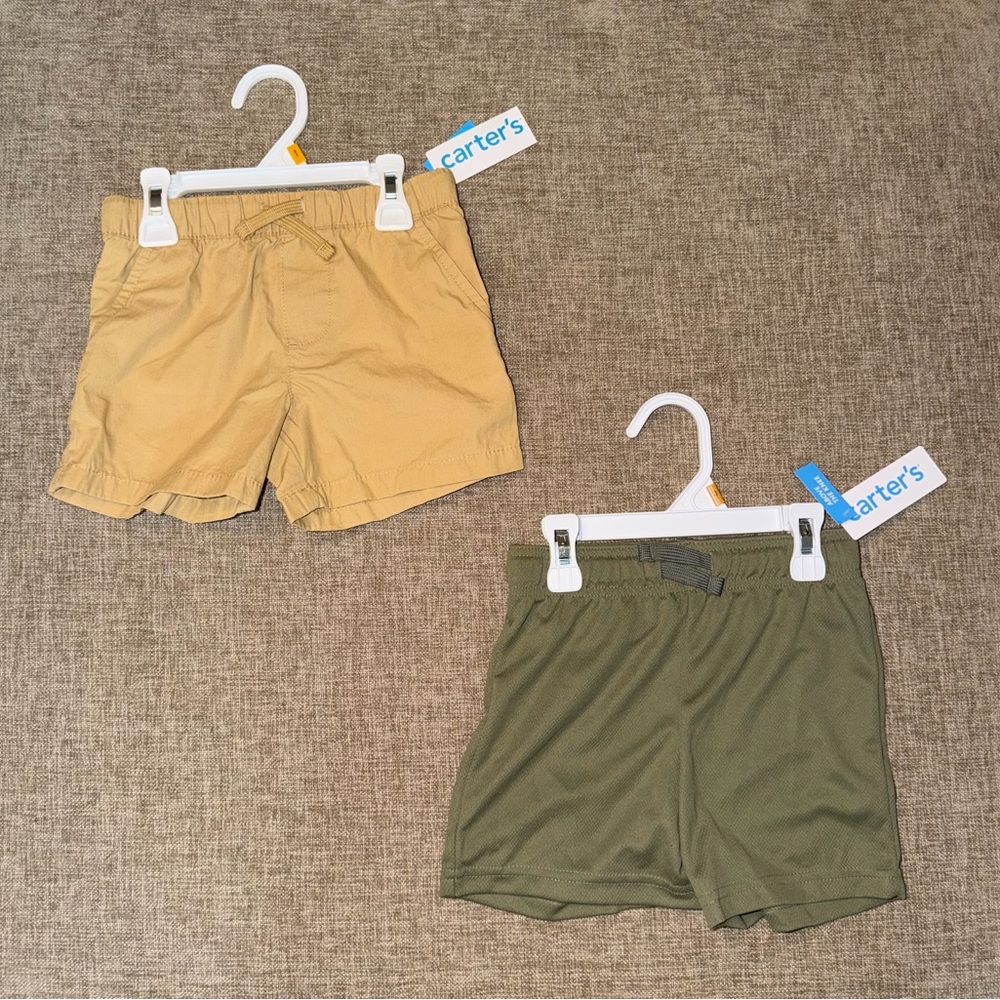 Carter's Kids Shorts Pack - Khaki and Olive Green